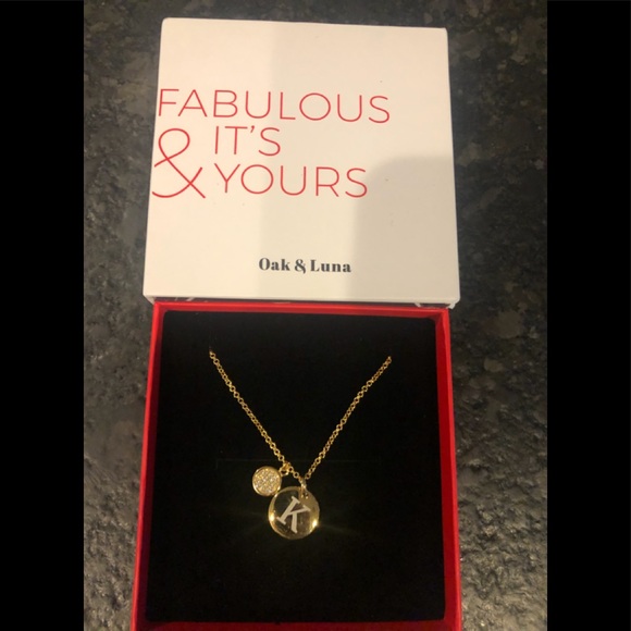 *SOLD* Oak & Luna Gold-Tone “K” Necklace *BRAND NEW* - Picture 4 of 6